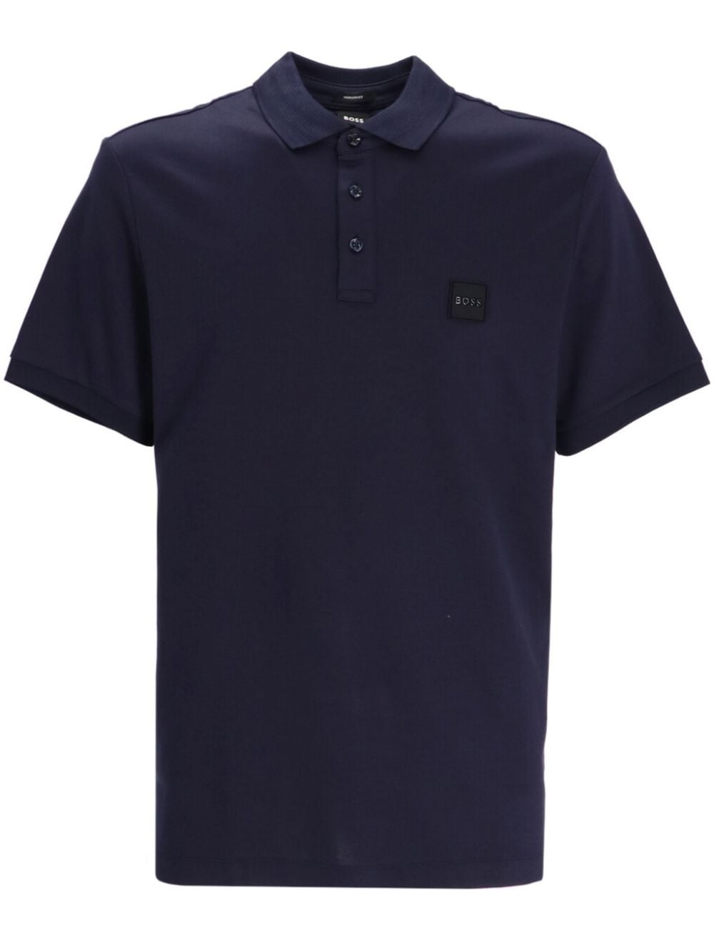 BOSS logo-patch cotton polo shirt - Blue von BOSS