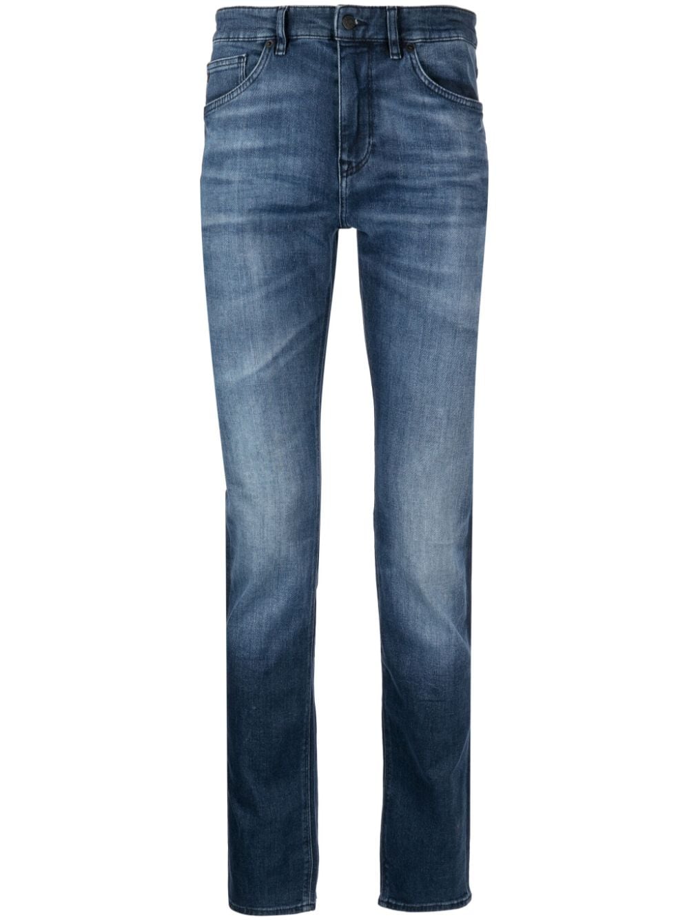 BOSS logo-patch straight-leg jeans - Blue von BOSS