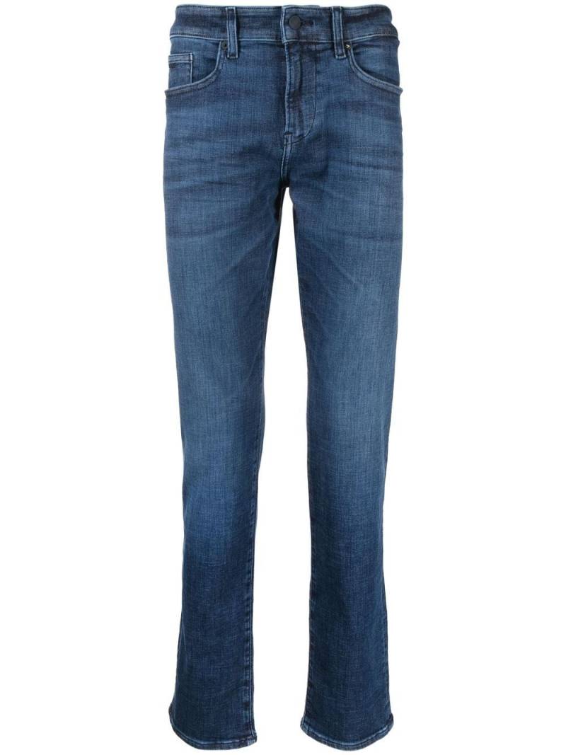 BOSS logo-patch straight-leg jeans - Blue von BOSS