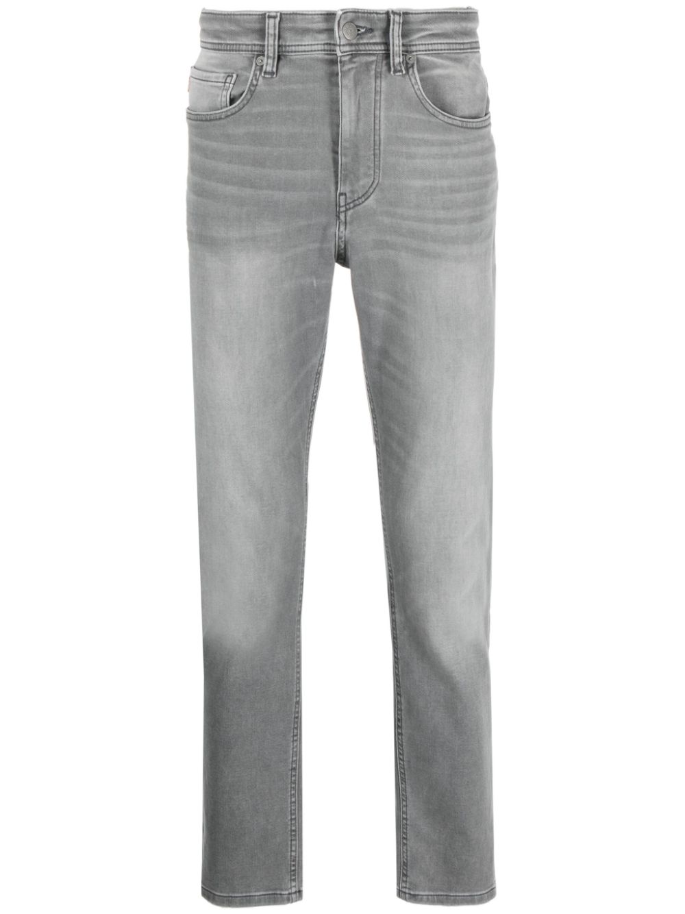 BOSS logo-patch tapered-leg jeans - Grey von BOSS