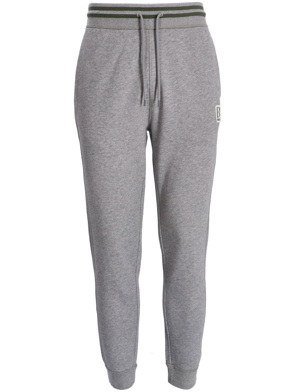 BOSS logo-patch tapered track trousers - Grey von BOSS