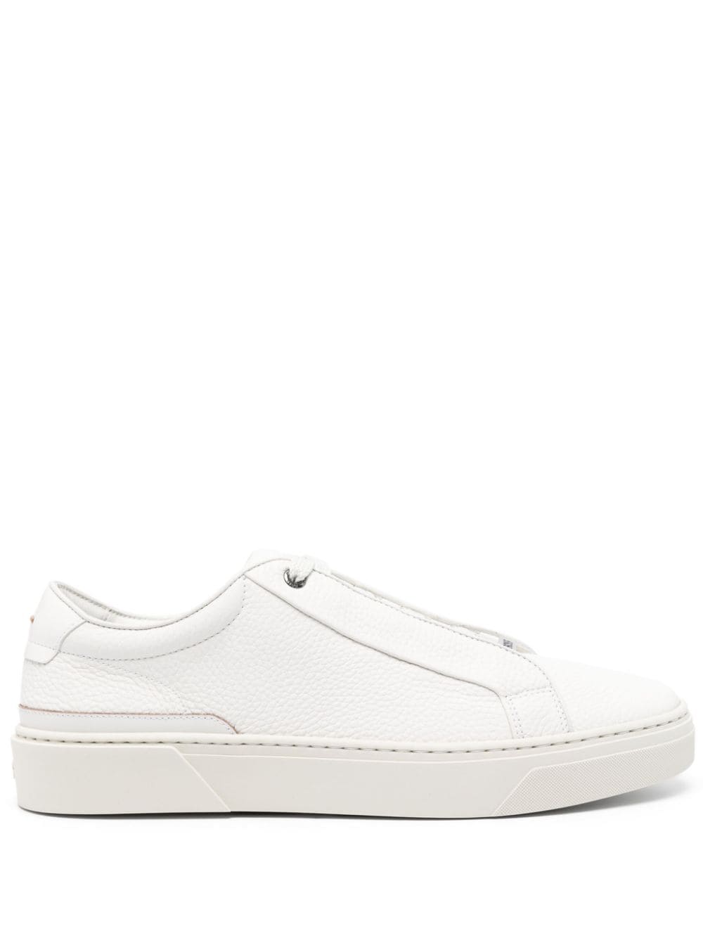 BOSS logo-plaque leather sneakers - White von BOSS