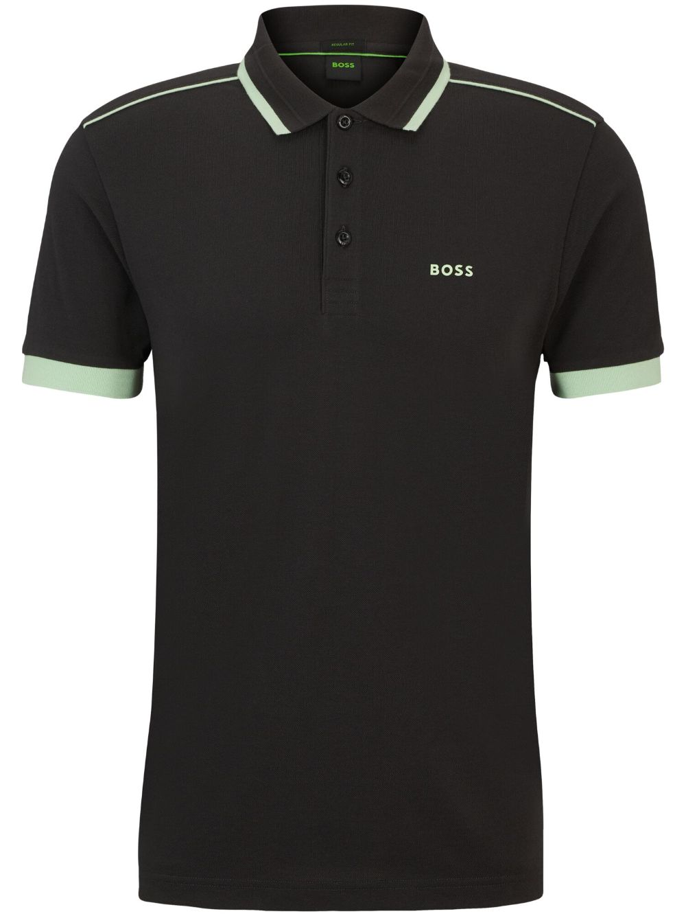 BOSS logo-print contrast-trim polo shirt - Grey von BOSS