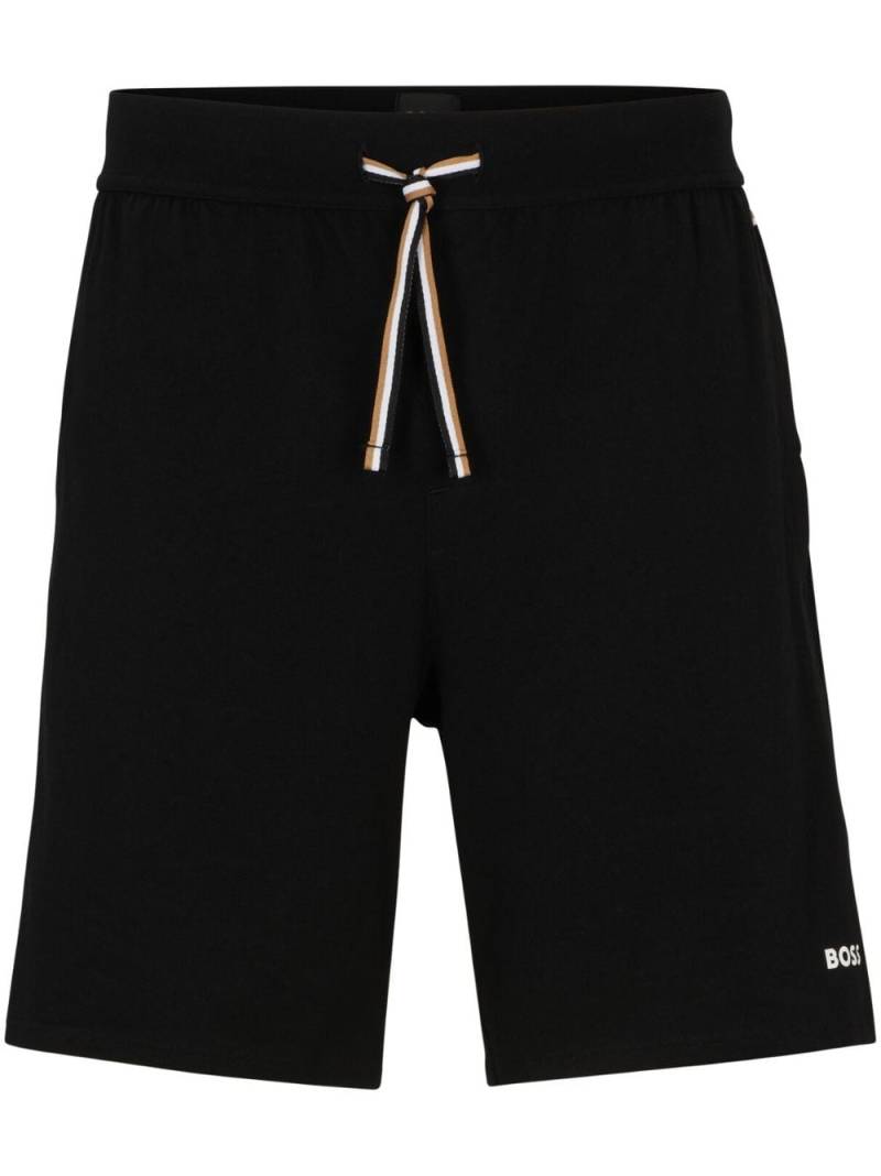 BOSS logo-print cotton-blend shorts - Black von BOSS