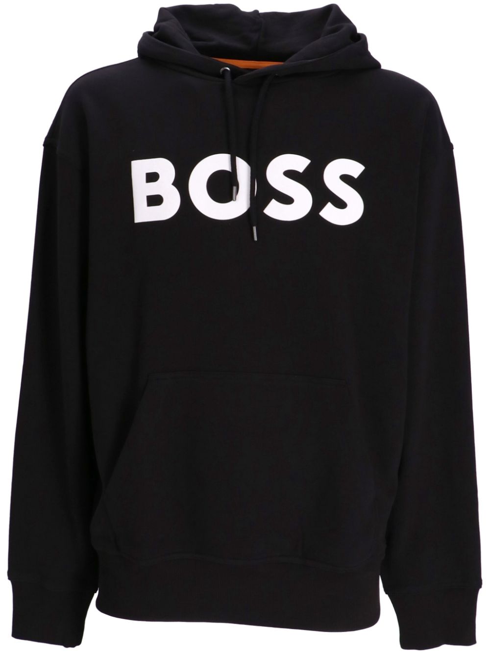 BOSS logo-print cotton hoodie - Black von BOSS
