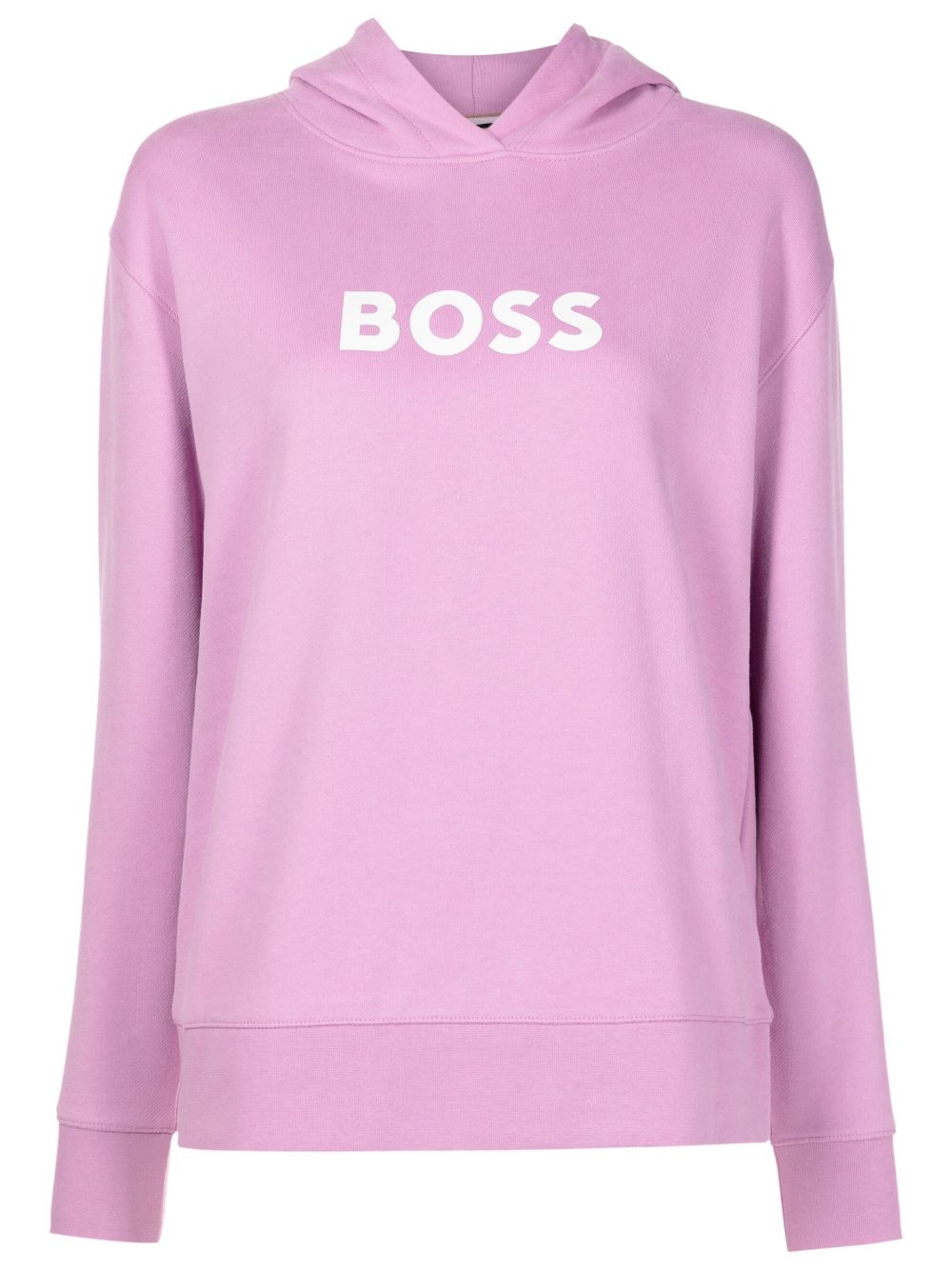 BOSS logo-print cotton hoodie - Pink von BOSS