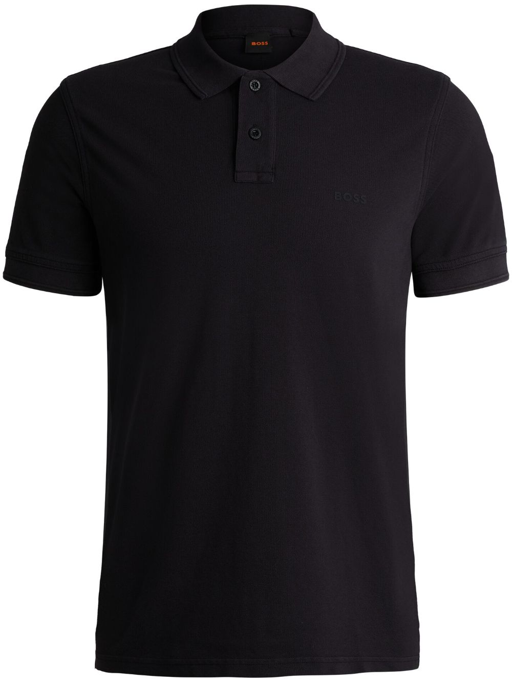 BOSS logo-print cotton polo shirt - Black von BOSS