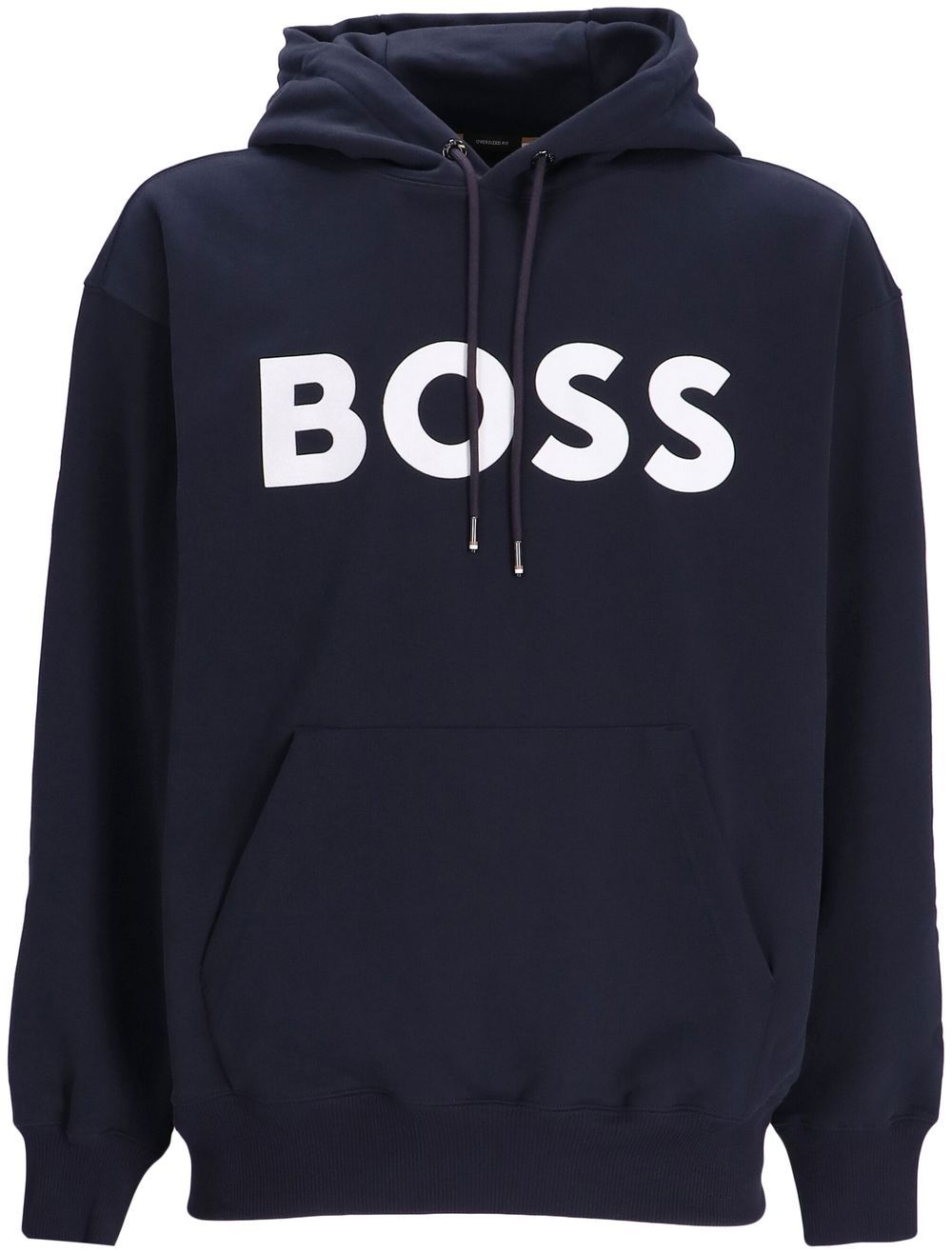 BOSS logo-print drawstring hoodie - Blue von BOSS