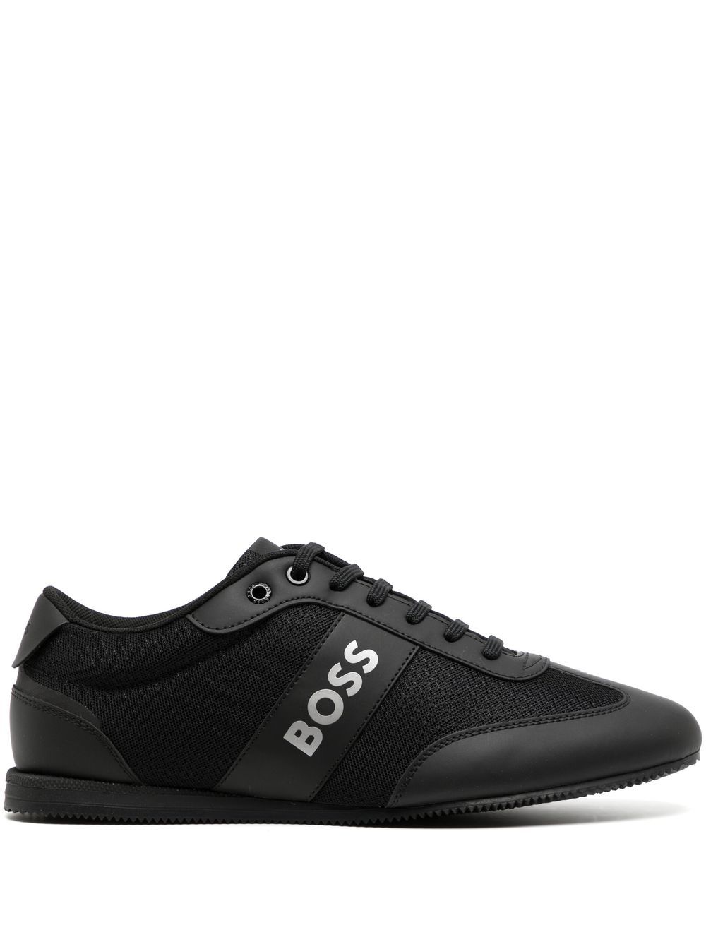 BOSS logo-print faux-leather sneakers - Black von BOSS