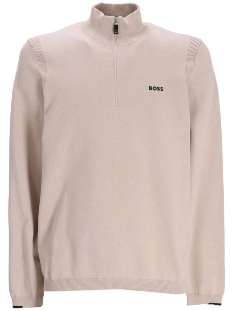 BOSS logo-print high-neck jumper - Neutrals von BOSS