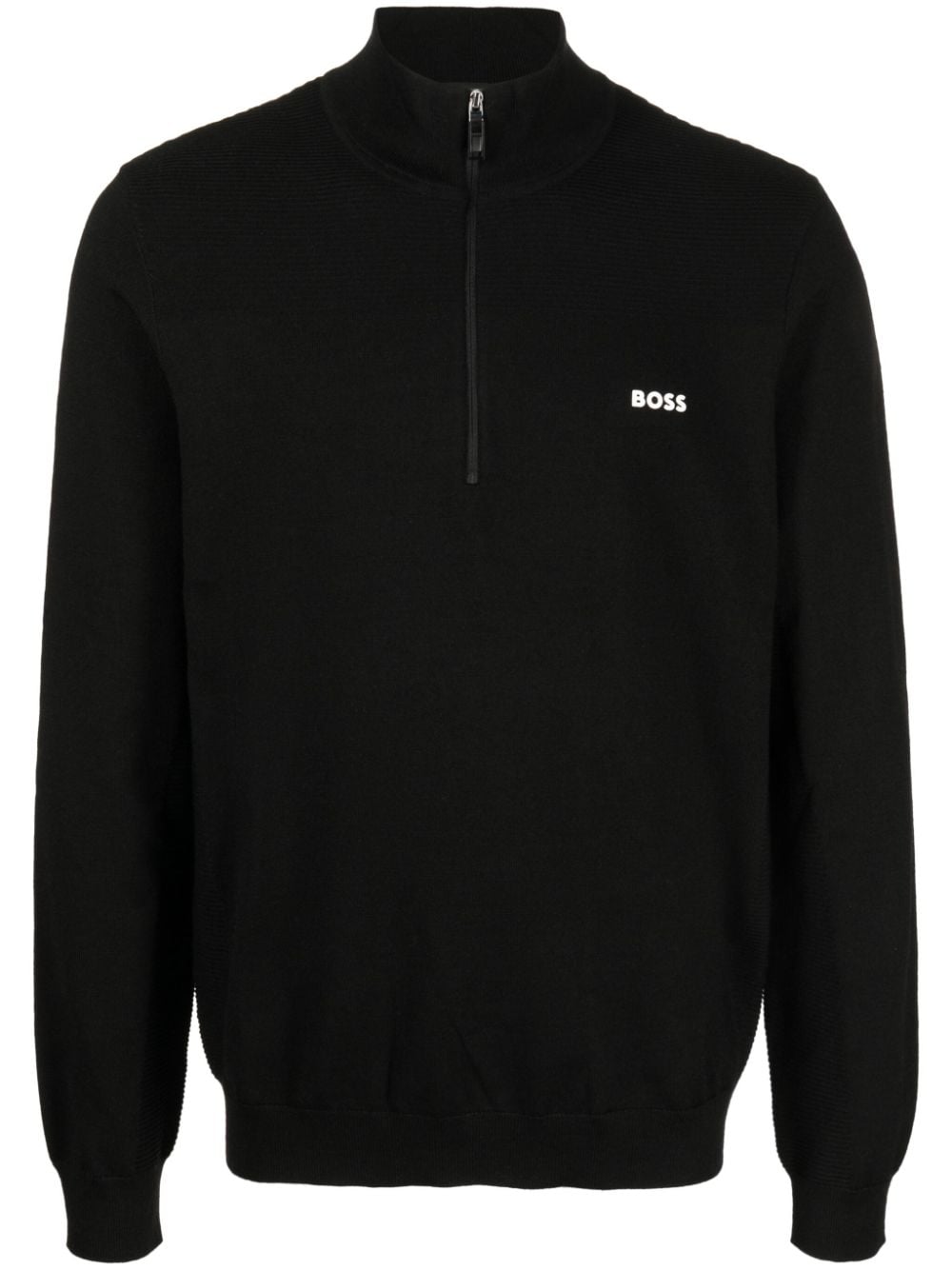 BOSS logo-print knitted jumper - Black von BOSS