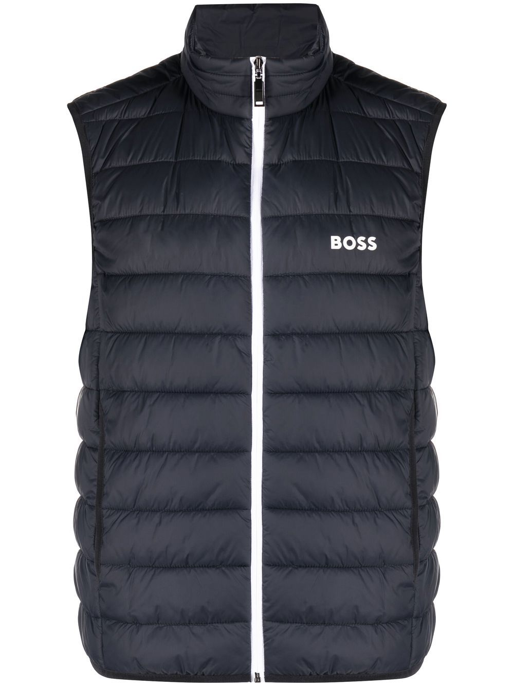 BOSS logo-print padded gilet - Blue von BOSS