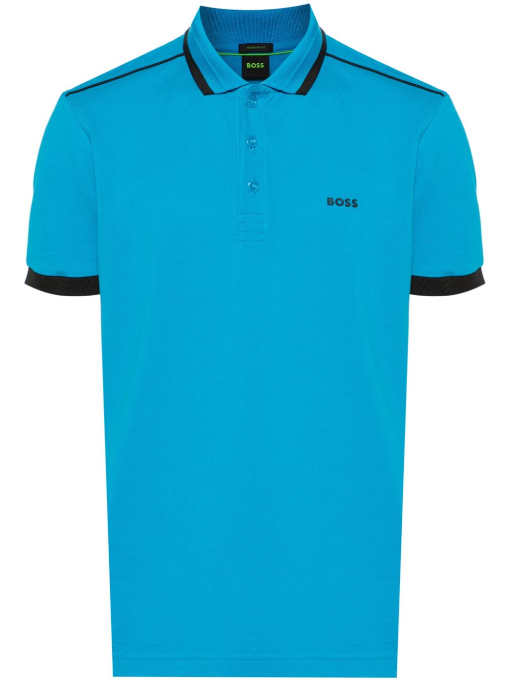 BOSS logo-print piqué polo shirt - Blue von BOSS