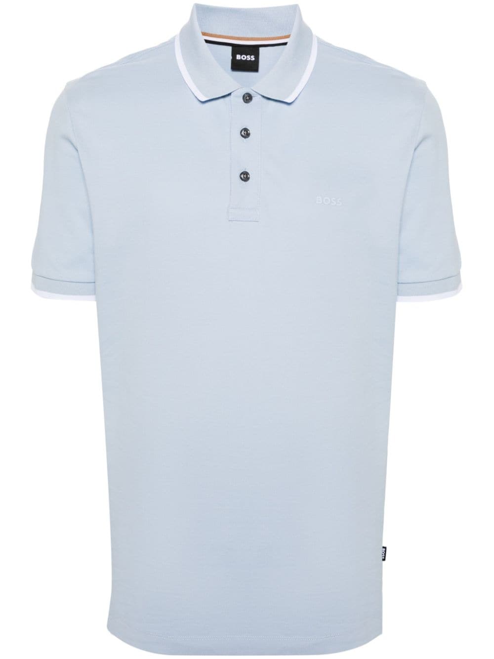 BOSS logo-print piqué polo shirt - Blue von BOSS