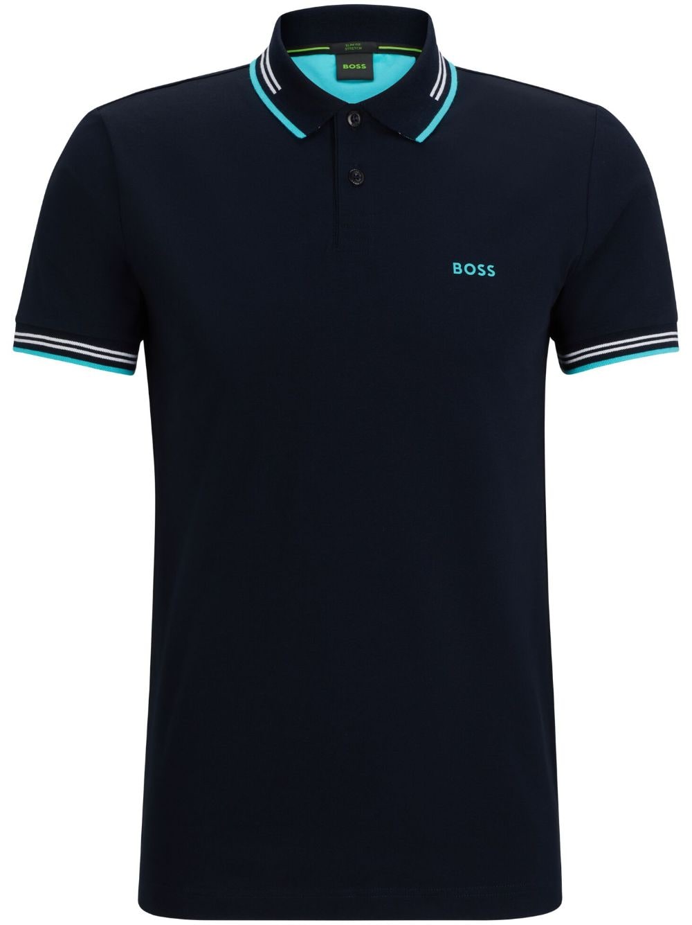 BOSS logo-print polo shirt - Blue von BOSS