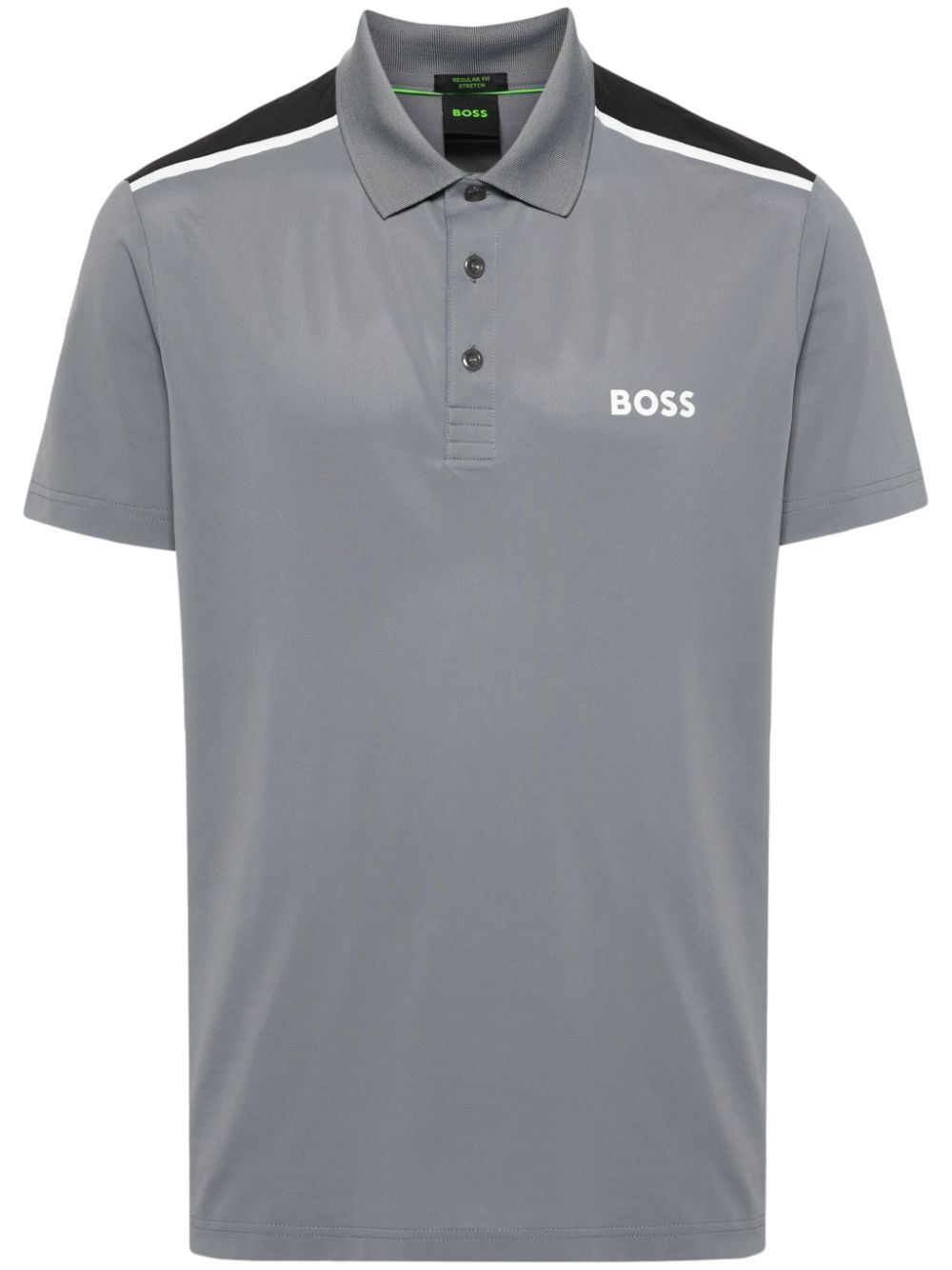 BOSS logo-print polo shirt - Grey von BOSS