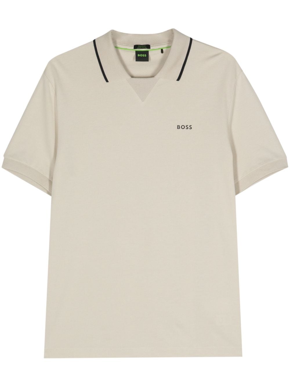BOSS logo-print polo shirt - Neutrals von BOSS