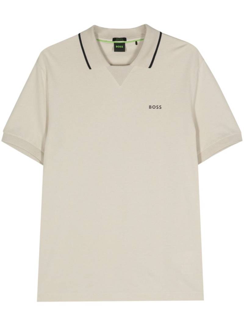 BOSS logo-print polo shirt - Neutrals von BOSS