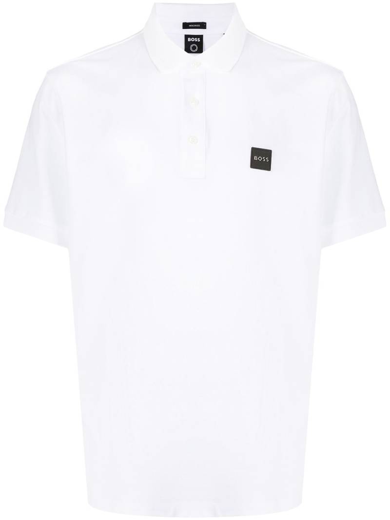 BOSS logo-print polo shirt - White von BOSS