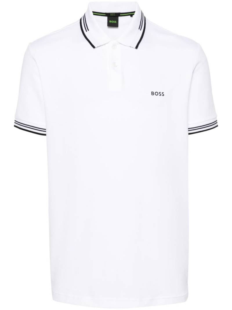 BOSS logo-print polo shirt - White von BOSS