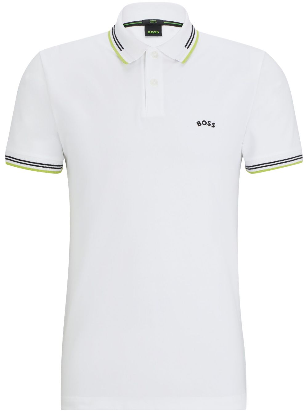 BOSS logo-print slim polo shirt - White von BOSS