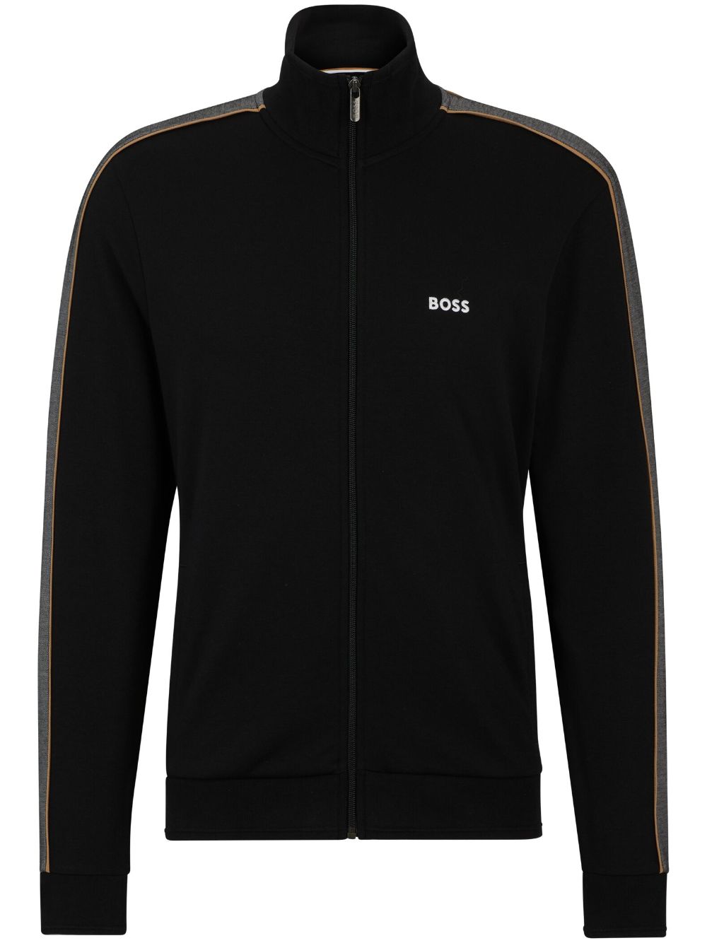 BOSS logo-print zip-up cardigan - Black von BOSS