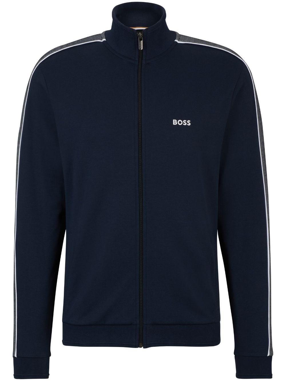 BOSS logo-print zip-up cardigan - Blue von BOSS