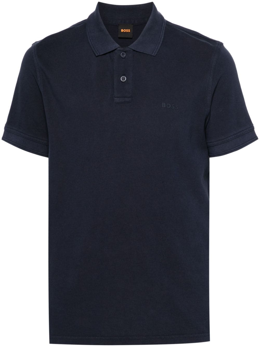 BOSS logo-rubberised cotton polo shirt - Blue von BOSS