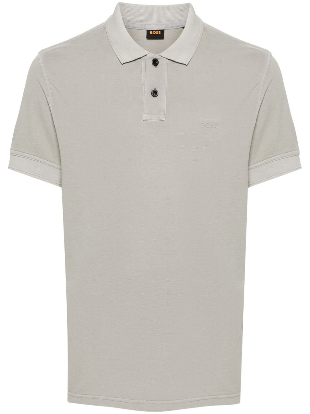 BOSS logo-rubberised cotton polo shirt - Grey von BOSS