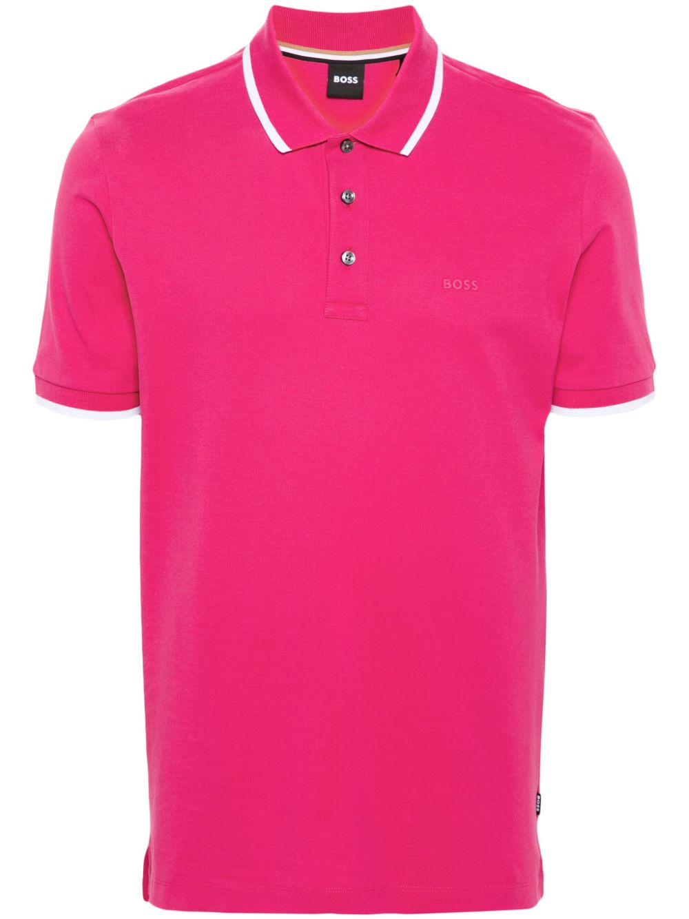 BOSS logo-rubberised cotton polo shirt - Pink von BOSS