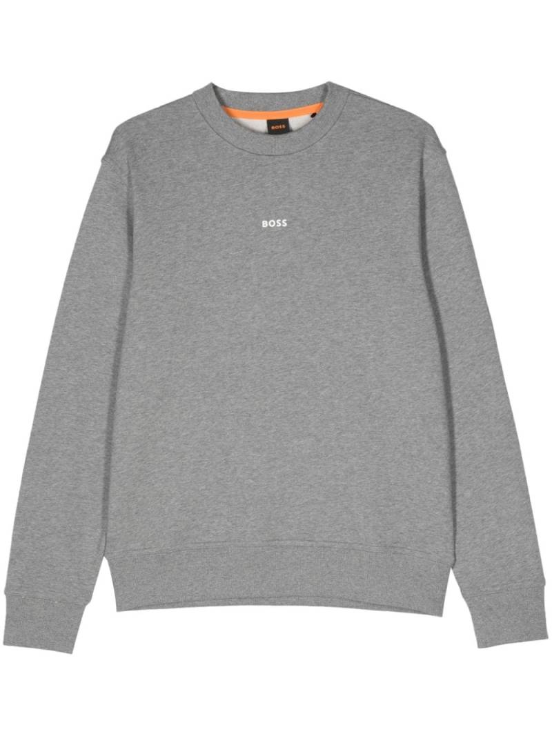 BOSS logo-rubberised cotton sweatshirt - Grey von BOSS