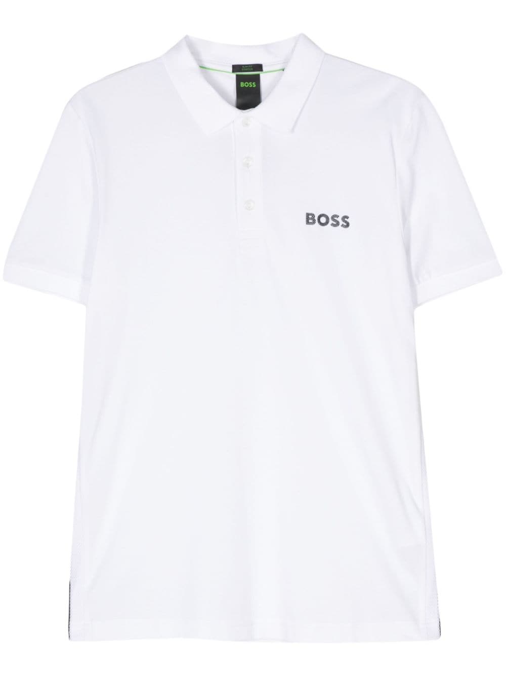 BOSS logo-rubberised polo shirt - White von BOSS