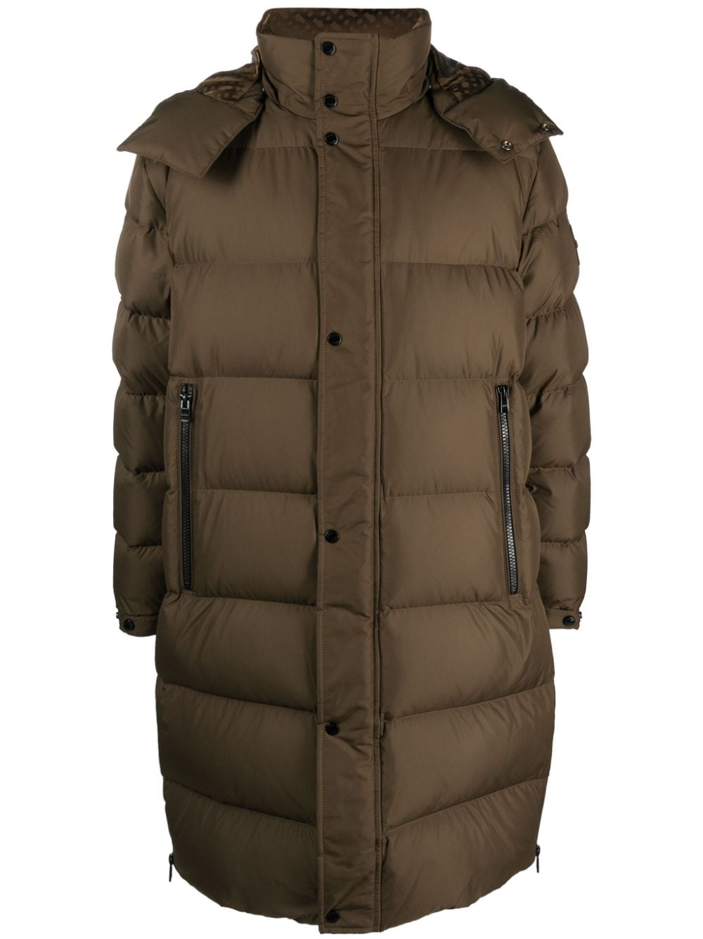 BOSS long-length hooded padded coat - Brown von BOSS