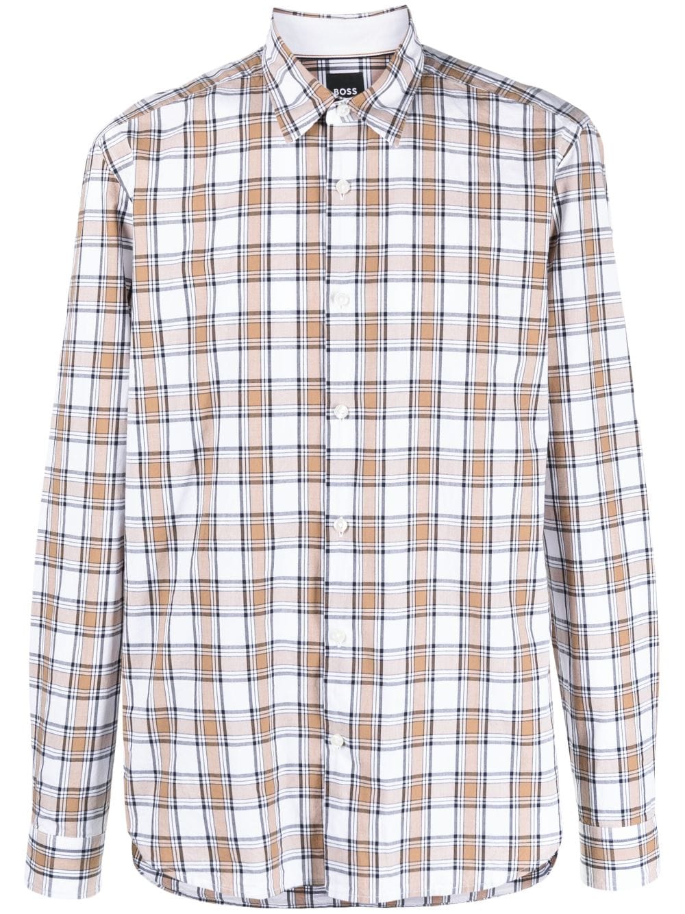 BOSS long-sleeve checkered shirt - Brown von BOSS