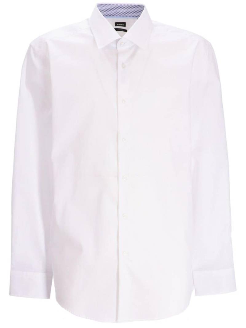 BOSS long-sleeve cotton shirt - White von BOSS