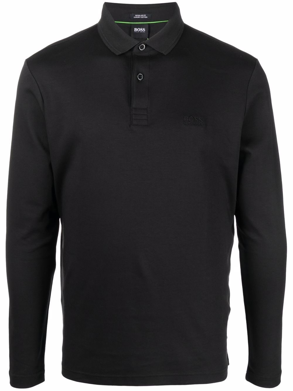 BOSS long sleeve polo shirt - Black von BOSS