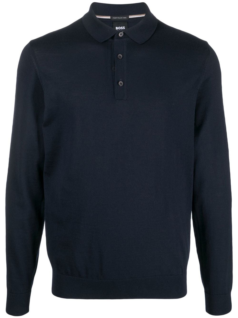 BOSS long-sleeve polo shirt - Blue von BOSS