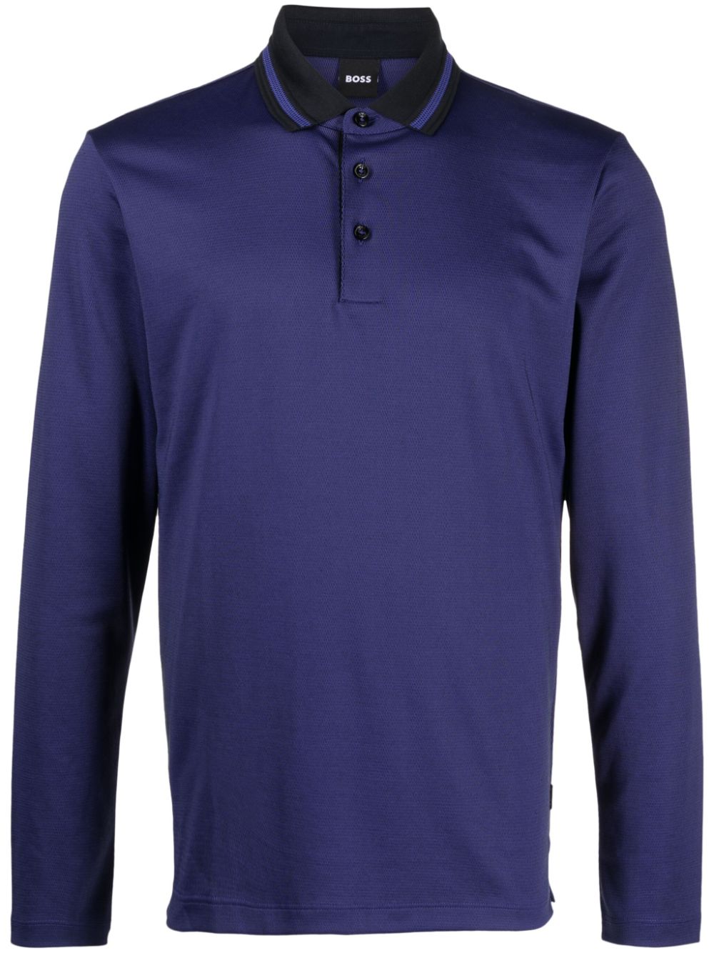 BOSS long-sleeve polo shirt - Blue von BOSS