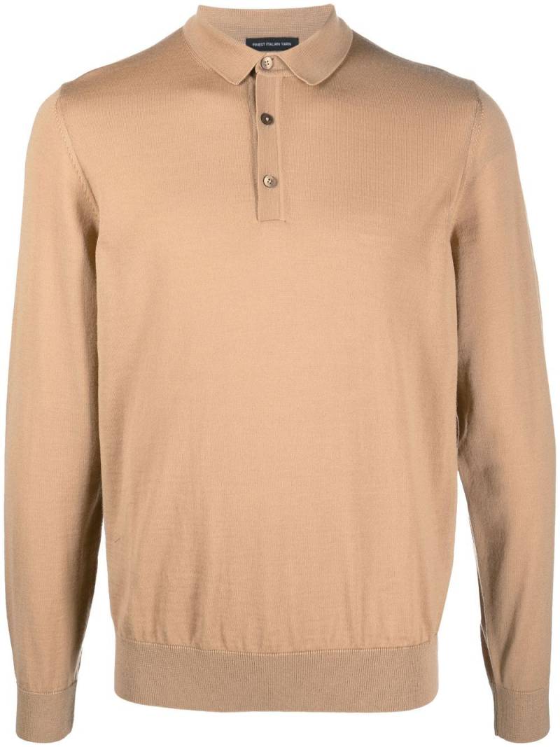 BOSS long-sleeve polo shirt - Neutrals von BOSS