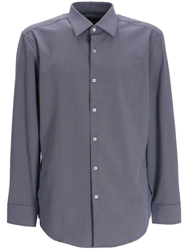 BOSS long-sleeved cotton-blend shirt - Blue von BOSS