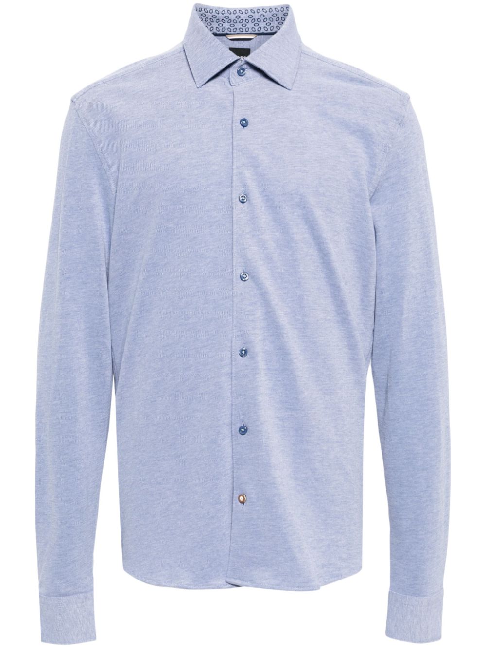 BOSS mélange-effect cotton shirt - Blue von BOSS