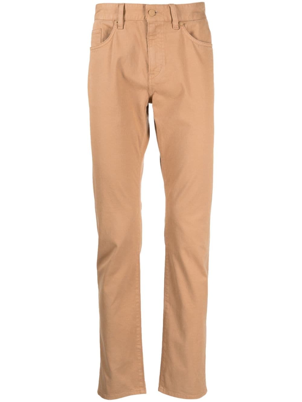 BOSS mid-rise slim-fit trousers - Brown von BOSS