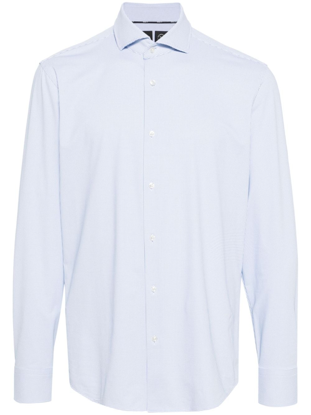 BOSS mini-check button-up shirt - Blue von BOSS