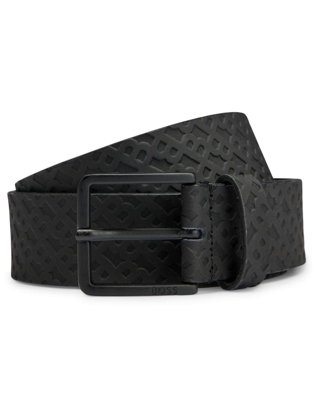 BOSS monogram-embossed leather belt - Black von BOSS