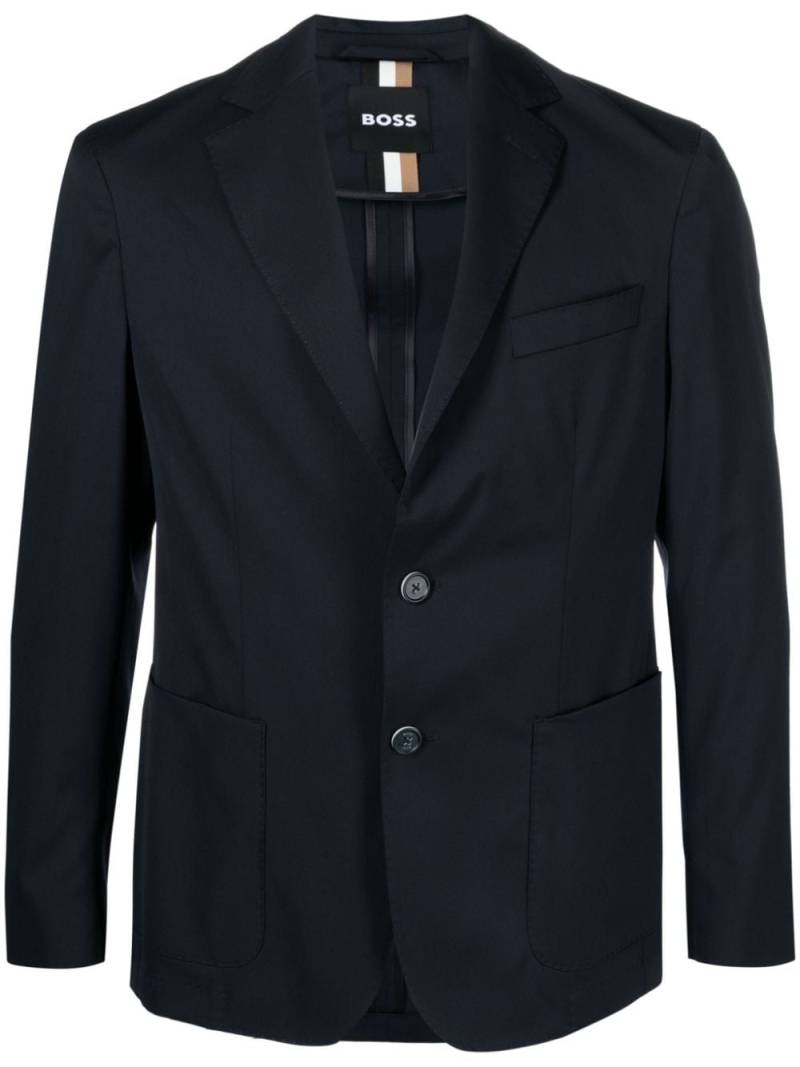 BOSS notched-lapels single-breasted blazer - Blue von BOSS