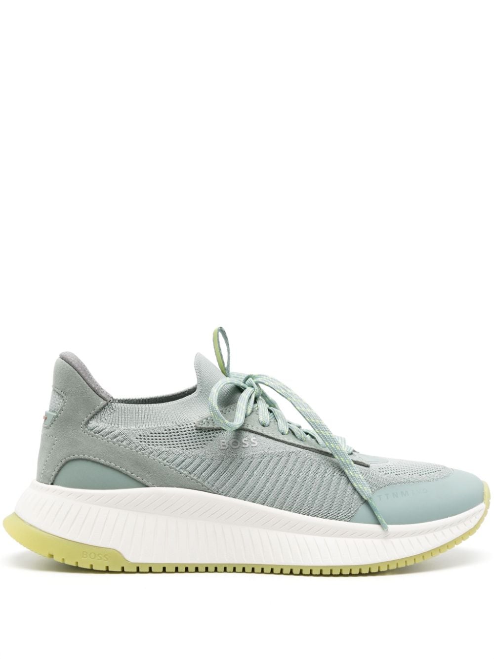 BOSS panelled knitted sneakers - Green von BOSS