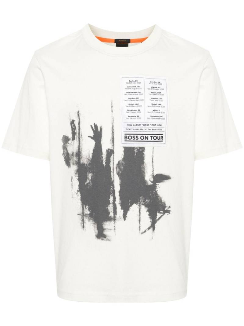 BOSS patchwork printed cotton T-shirt - White von BOSS