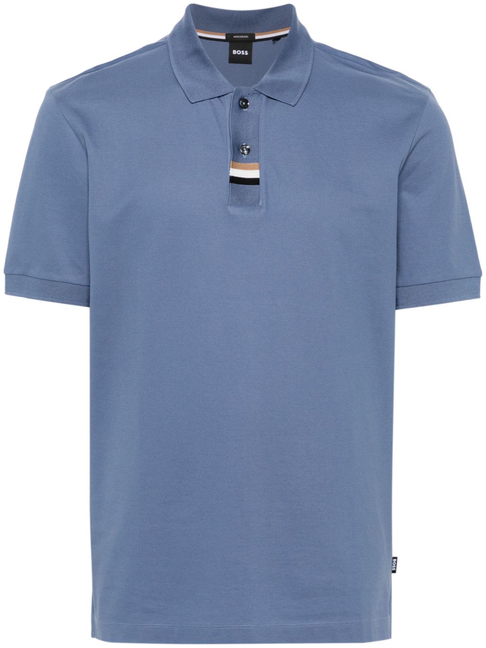 BOSS piqué cotton polo shirt - Blue von BOSS