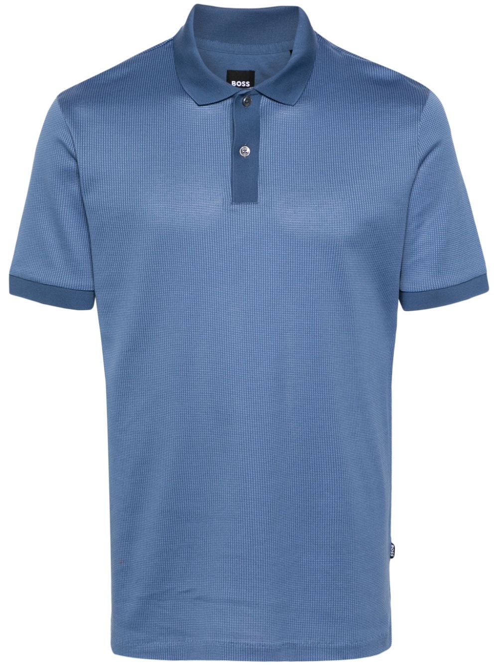 BOSS piqué-weave cotton polo shirt - Blue von BOSS