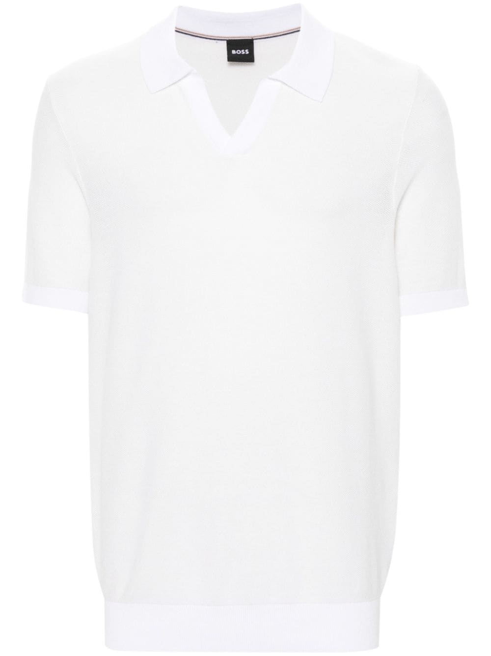 BOSS piqué-weave polo shirt - White von BOSS